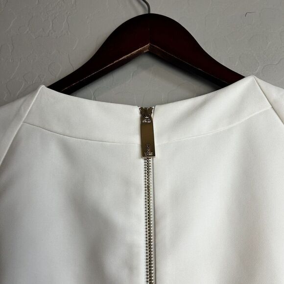 TED BAKER SHEATH DRESS SIZE 1 US 4 Black White Color Block Chain Neckline - Picture 10 of 10